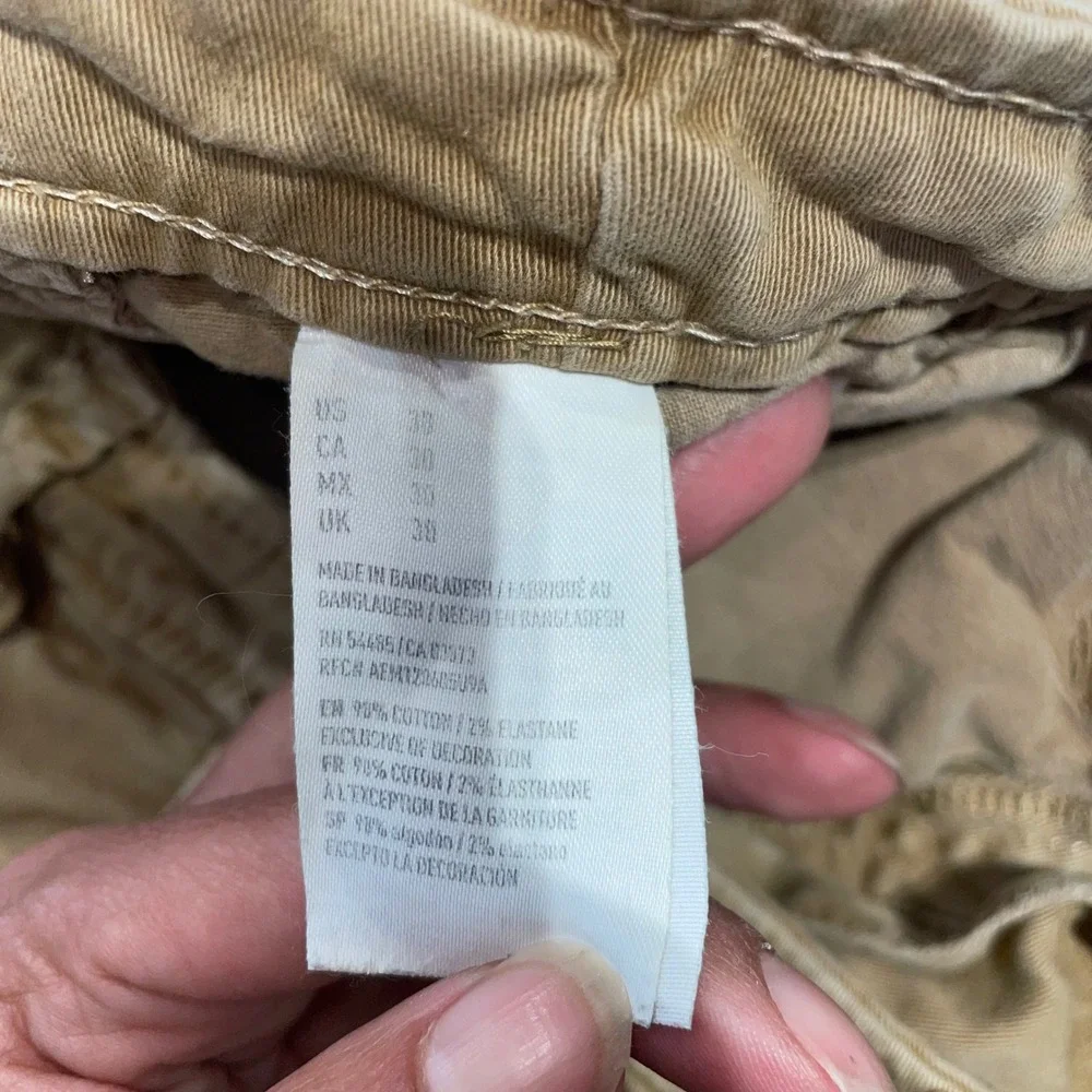American Eagle Extreme Flex Classic Khaki Chino Shorts Mens 30 Tan Brown
